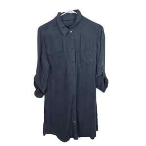 NEW Max Jeans 100% Tencel Snap Button Front Shift Dress Women's Size Large